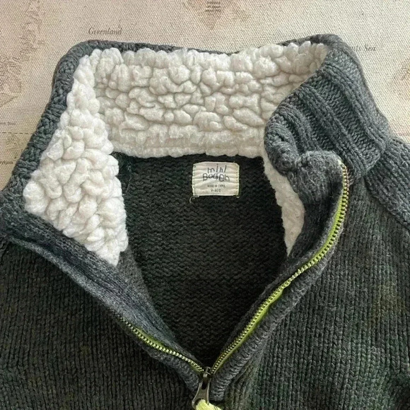 Mini Boden 1/4 Zip Mock Neck Sweater w/Fleece Size 9-10Y - Picture 2 of 3